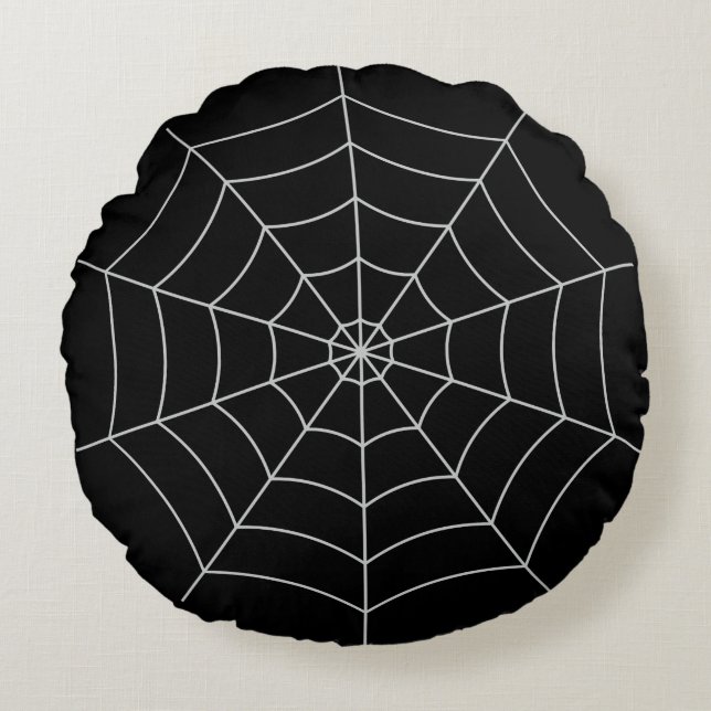 Coussins Ronds Halloween gothique de Spiderweb (Devant)