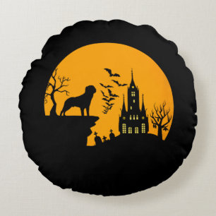 Coussins Ronds Halloween Rottweiler