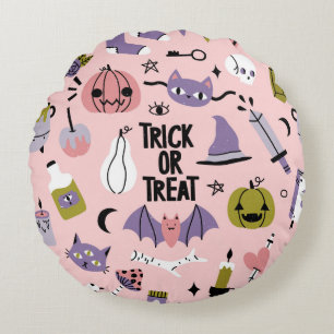 Coussins Ronds Halloween sans couture motif avec différentes voit