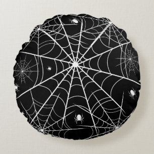 Coussins Ronds Halloween Spider Web