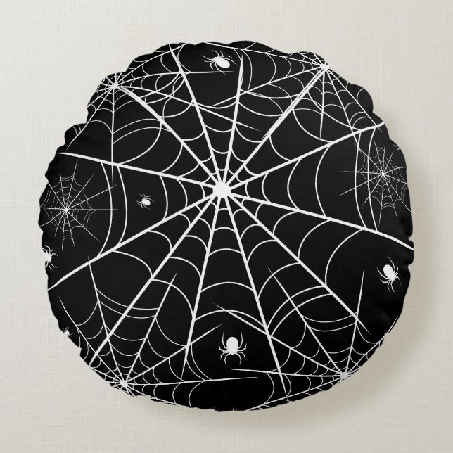 Coussins Ronds Halloween Spider Web (Devant)