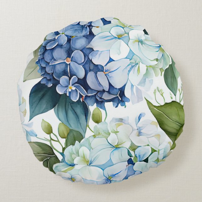 Coussins Ronds Hamptons Hydrangeas Cushion (Dos)
