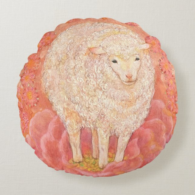 Coussins Ronds Hana-hitsuji: The Fairy Lamb (Devant)