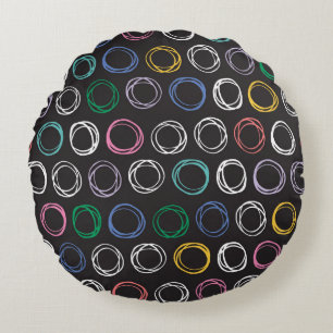 Coussins Ronds Hand drawn pattern with brushed lines seamless pat