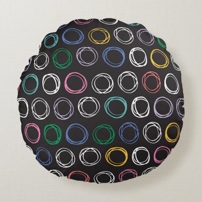 Coussins Ronds Hand drawn pattern with brushed lines seamless pat (Devant)