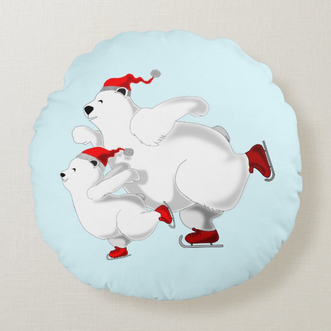 Coussins Ronds Happy Bears Round Pillow - Christmas (Devant)
