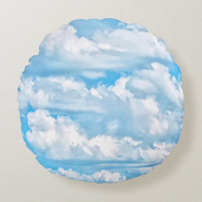 Coussins Ronds Happy Dancing Sunny Clouds Decor (Devant)