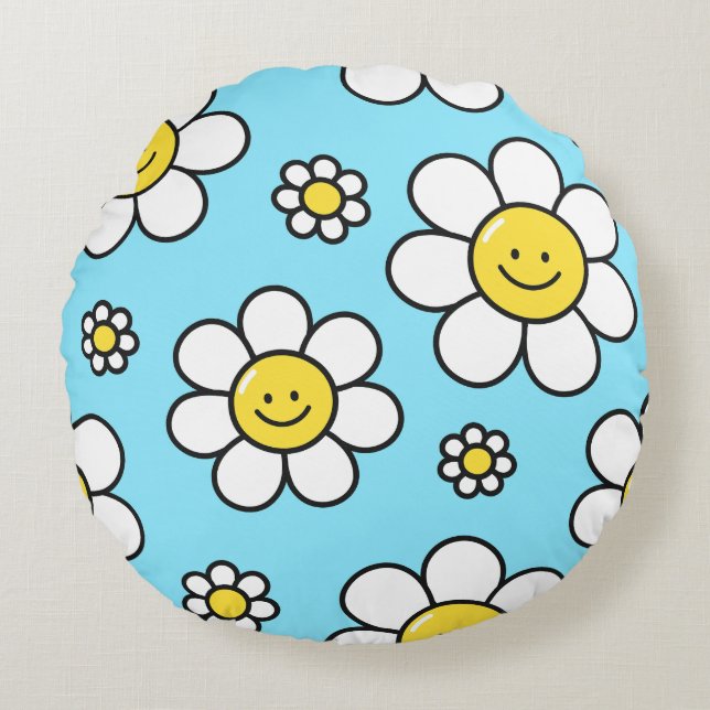 Coussins Ronds Happy Flowers (Devant)