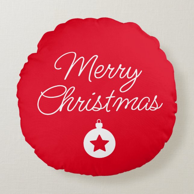 Coussins Ronds Happy New Year Merry Christmas Holiday Season (Devant)