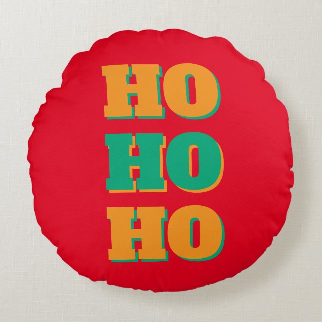 Coussins Ronds Happy New Year Merry Christmas Holiday Season HoHo (Devant)