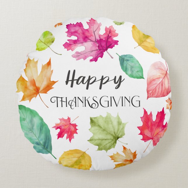 Coussins Ronds Happy Thanksgiving (Devant)