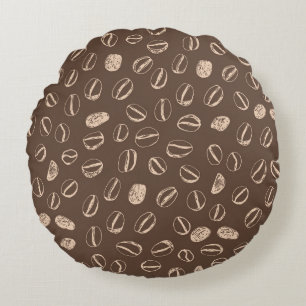 Coussins Ronds Haricots de café : Doodon de dessin Vintage