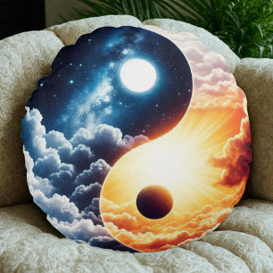 Coussins Ronds Harmonie Céleste Yin Yang