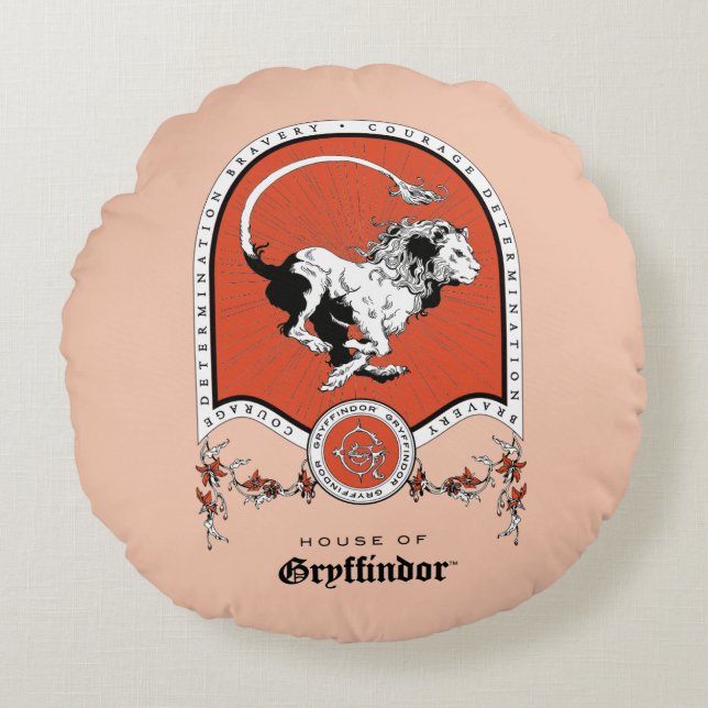 Coussins Ronds HARRY POTTER™ | Délicat croquis GRYFFINDOR™ Crest (Devant)