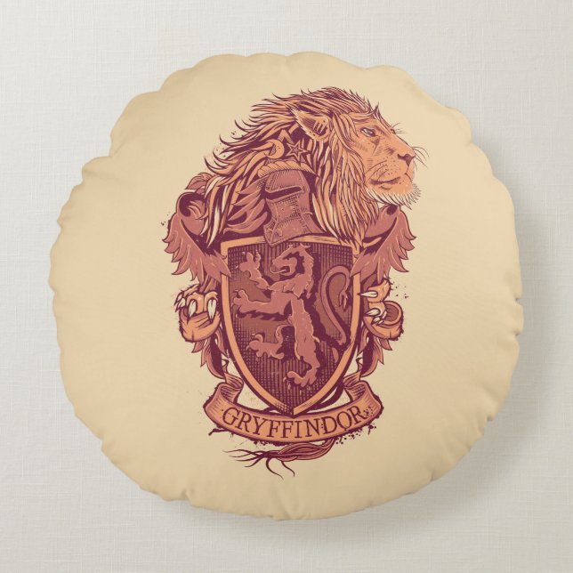 Coussins Ronds Harry Potter | Gryffindor Lion Crest (Devant)
