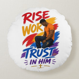 Coussins Ronds Haut graphique pour femmes « Rise Work Trust In Hi