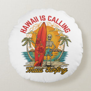 Coussins Ronds Hawaii vous appelle Maui Surfing Island Vibes