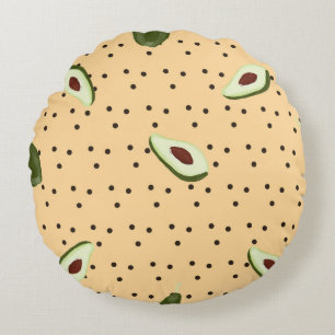 Coussins Ronds Healthy foods. Seamless avocado pattern,  avocado 