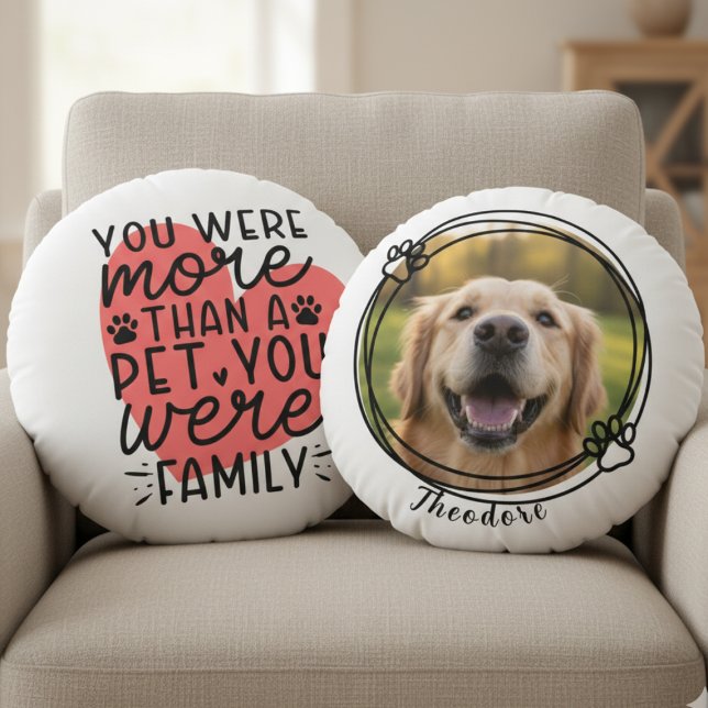 Coussins Ronds Heartfelt Pet Memorial Photo – Loving Remembrance (Heartfelt pet memorial photo remembrance pillow)