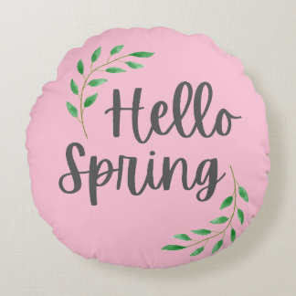 Coussins Ronds Hello Spring Floral Pastel Springtime Decor