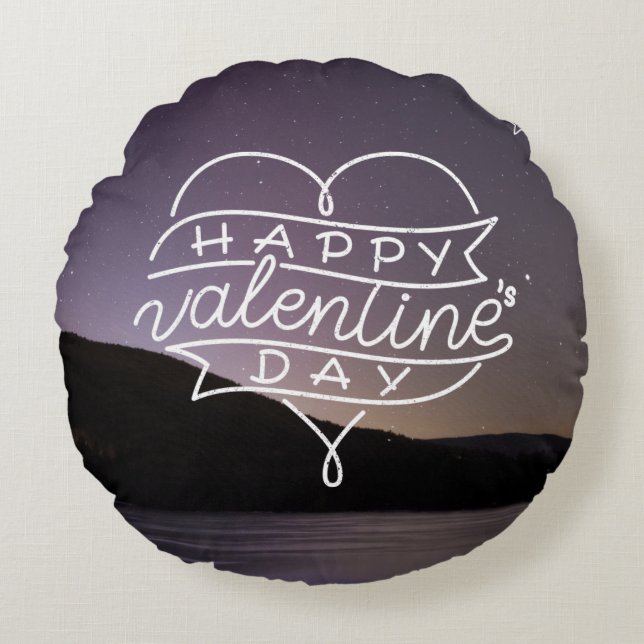 Coussins Ronds Heureuse Sainte-Valentin (Devant)