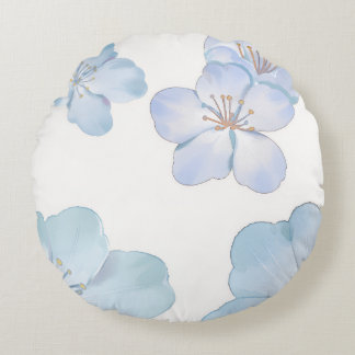 Coussins Ronds Hibiscus Bleu