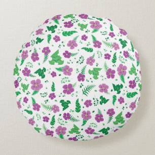 Coussins Ronds Hibiscus pourpre