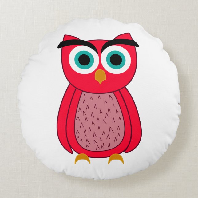 Coussins Ronds Hibou (Devant)