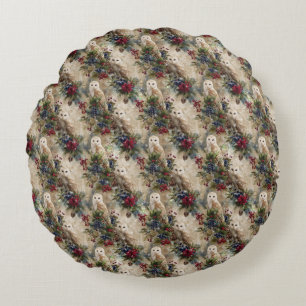 Coussins Ronds Hibou Floral Envoûtant