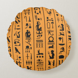 Coussins Ronds Hiéroglyphes Égyptiens Anciens Décoration de Nurse