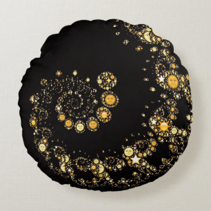 Coussins Ronds Hippie céleste d'emojis de symbole d'emoji de lune