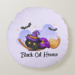 Coussins Ronds Hisses de chats noirs