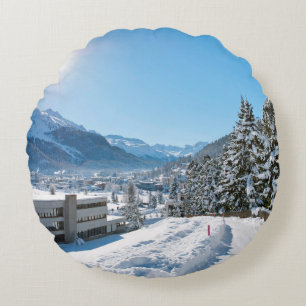 Coussins Ronds Hiver à St. Moritz