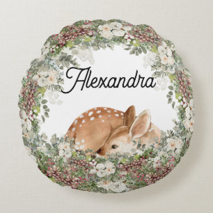 Coussins Ronds Hivernal Bois Cerf Le Sauvage Un