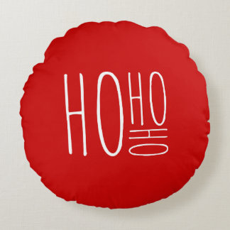Coussins Ronds HO HO HO Joyeux Noël Style Ferme Chic