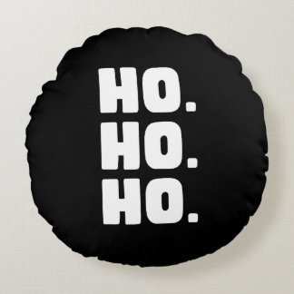 Coussins Ronds HO. HO. HO. Noir et blanc avec fond à carreaux de