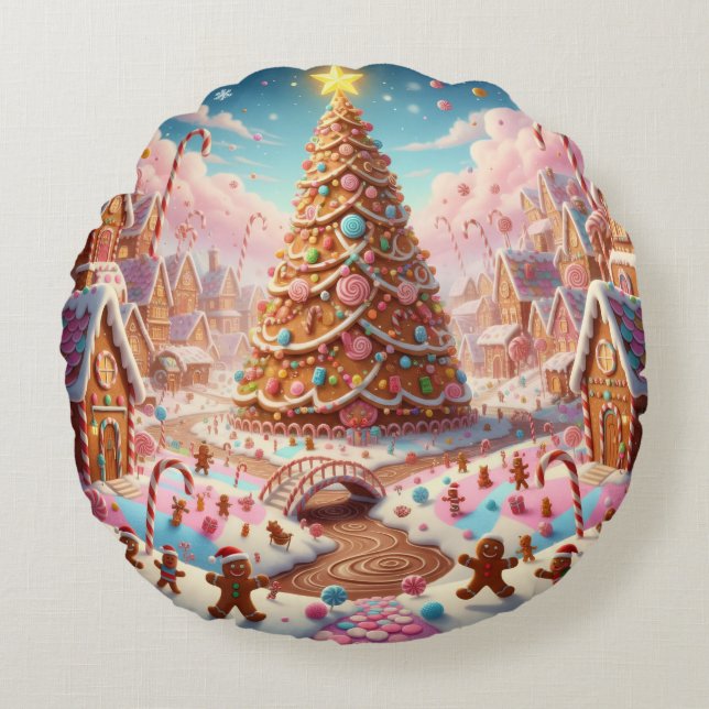 Coussins Ronds Holiday Throw Pillow (Devant)