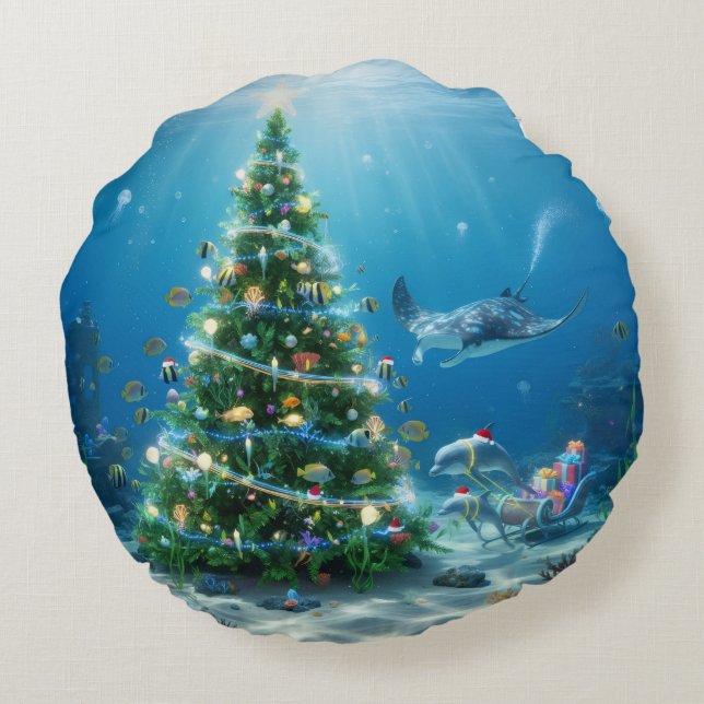 Coussins Ronds Holiday Throw Pillow (Dos)