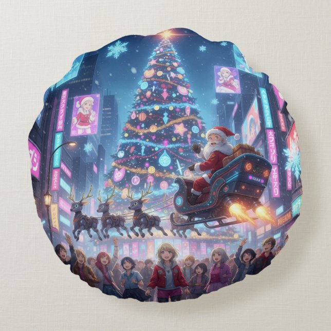 Coussins Ronds Holiday Throw Pillow (Dos)