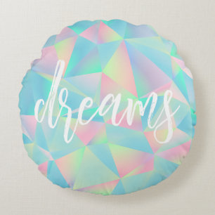 Coussins Ronds Holographique rose Turquoise Gemstone Sweet Dreams