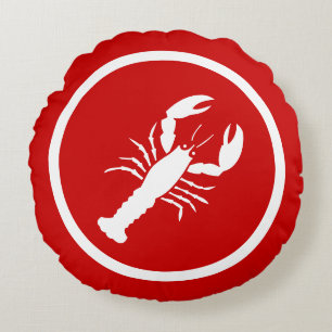Coussins Ronds Homard rouge et blanc