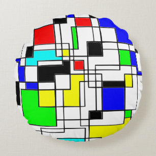 Coussins Ronds Hommage Random Carré À Mondrian