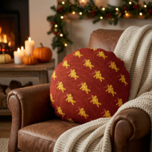 Coussins Ronds Homme en pain d'épices festif & motif tricoté Noël