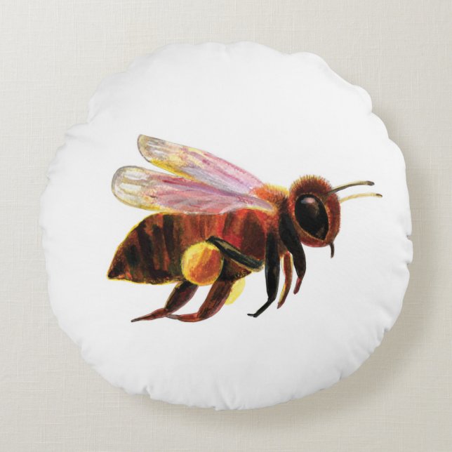 Coussins Ronds Honey Bee Flying (Devant)