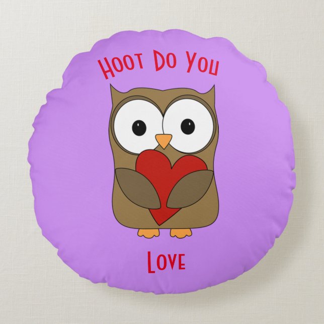 Coussins Ronds Hoot Do You Love (Devant)