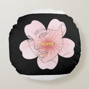 Coussins Ronds HOPES! – portrait floral minimal