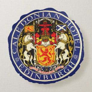 Coussins Ronds Hôtel Caledonian Edinburgh Écosse Voyage Vintage