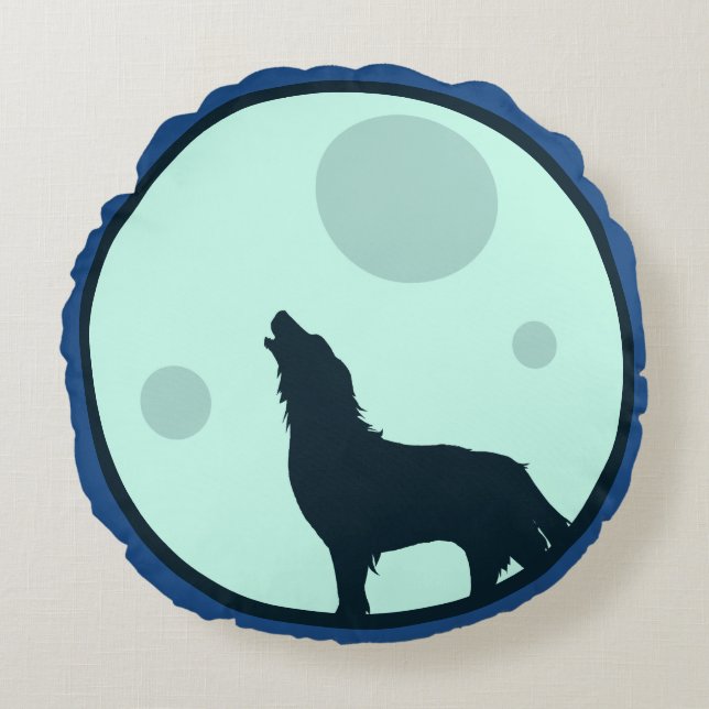 Coussins Ronds Howl to the moon (Devant)