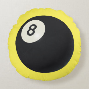 Coussins Ronds Huit Bal Y2K Snooker 90s Jaune