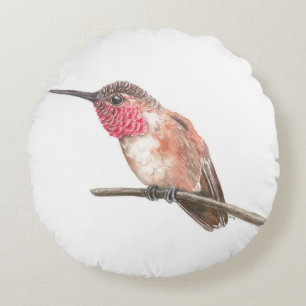 Coussins Ronds Hummingbird watercolor